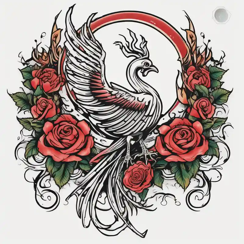 old school style Fenix Old School Tattoo Ideas in 2025 & free generation about Fenix con rosas y la luna fenix old school and Fenix con rosas y la luna fenix old school